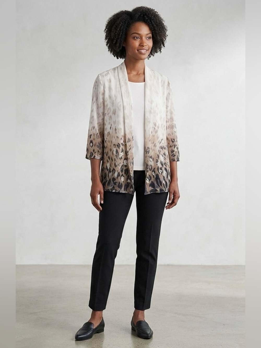 Women’s sheer Burnout Animal Print Cardigan